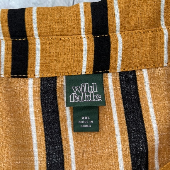 Wild Fable mustard yellow striped long sleeve shirt size 2XL - Picture 11 of 14
